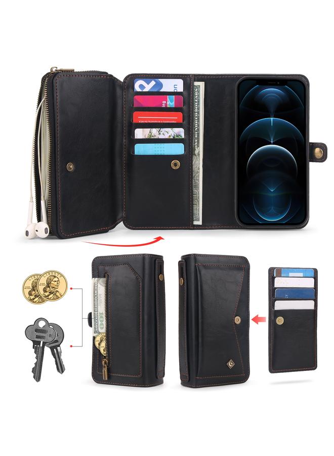 زبون جراب هاتف iPhone 12 متعدد الوظائف بسحاب ومحفظة جلدية - Image 3