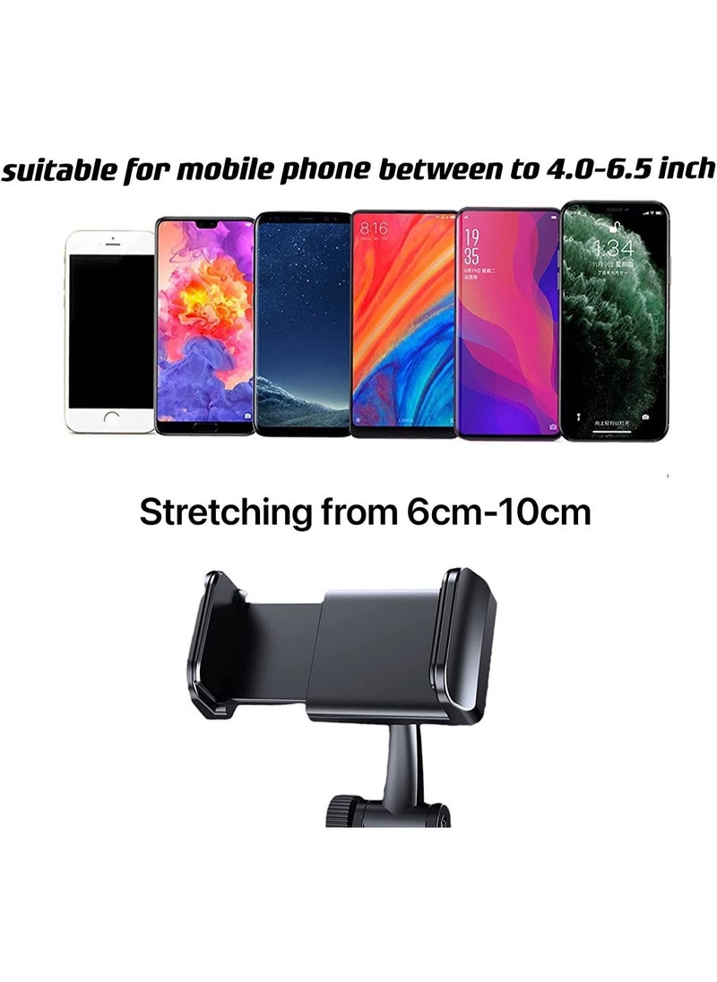 Generic - Rear View Mirror Car Mount Phone Holder Stand with 270° Swivel and Adjustable Clips (Black) - Image 1