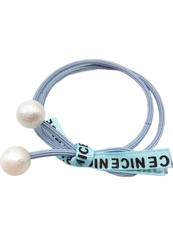 Uplus High-Elasticity Hair Ties, Scrunchies, And Hair Bands In Smog Blue, 12 Pieces Per Box, Hair Bands For Ponytails - Image 1