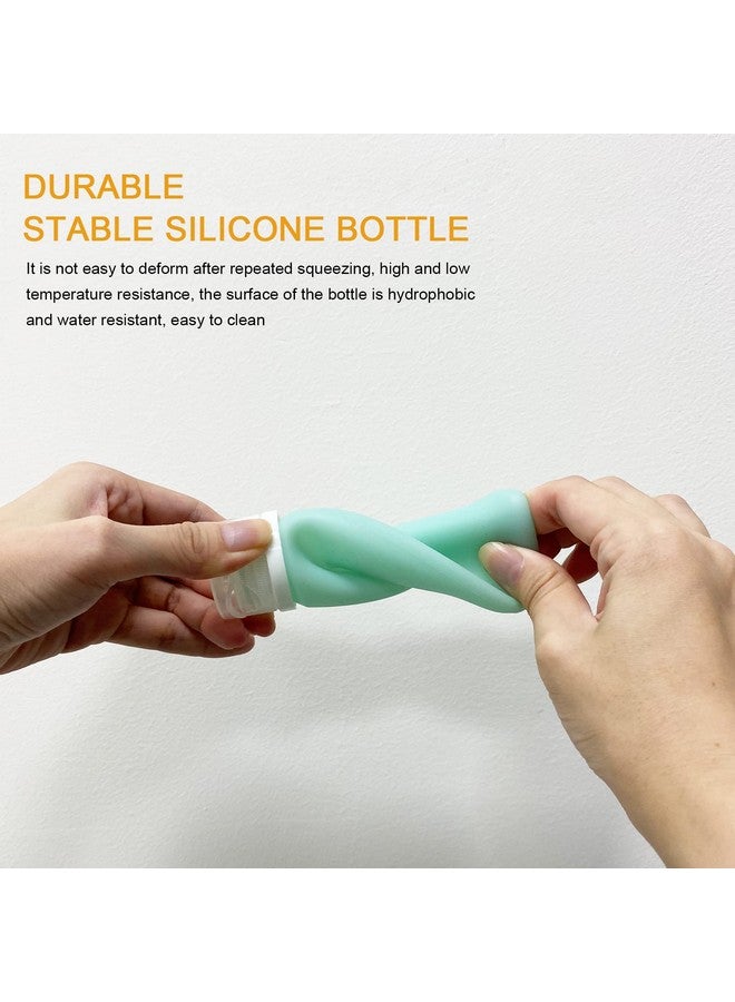 JSDOIN Travel Bottles for Toiletries 90ml, 4 Pack Silicone Travel Toiletries Portable Travel Containers Set Leak Proof Refillable Squeezable Silicone Bottle for Liquid Shampoos, Soap and Cosmetic - Image 2