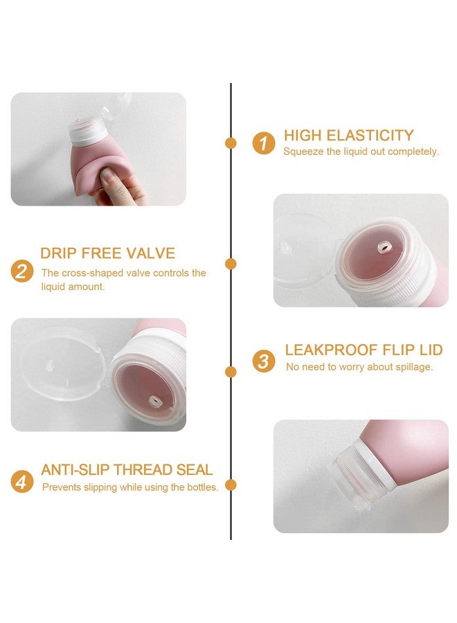 JSDOIN Travel Bottles for Toiletries 90ml, 4 Pack Silicone Travel Toiletries Portable Travel Containers Set Leak Proof Refillable Squeezable Silicone Bottle for Liquid Shampoos, Soap and Cosmetic - Image 4