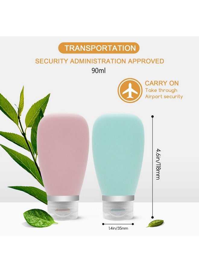 JSDOIN Travel Bottles for Toiletries 90ml, 4 Pack Silicone Travel Toiletries Portable Travel Containers Set Leak Proof Refillable Squeezable Silicone Bottle for Liquid Shampoos, Soap and Cosmetic - Image 3