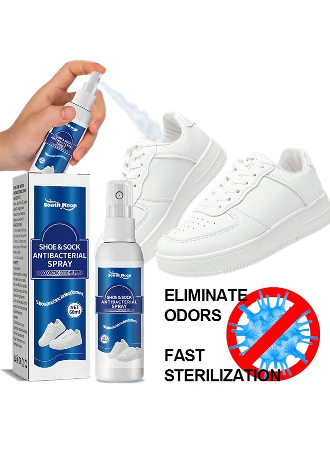 SOUTH MOON Shoe&Sock antibacterial spray,Stay clean and fresh,Every step carries a fragrant scent,Odour Control Shoe Spray,Clean sweaty feet deodorizing odor dry freshener 60ml - Image 1