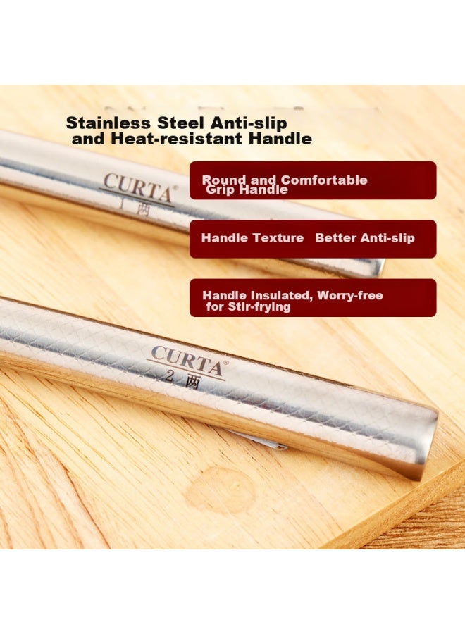 Hec Curta Stainless Steel Wok Spatula, Chef's Cooking Spoon, Long-handled Serving Spoon, Soup Ladle, Food Serving Spoon, Porridge Ladle, Commercial Use - Image 4