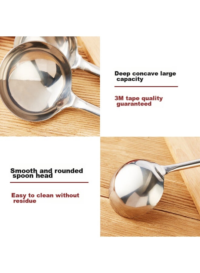 Hec Curta Stainless Steel Wok Spatula, Chef's Cooking Spoon, Long-handled Serving Spoon, Soup Ladle, Food Serving Spoon, Porridge Ladle, Commercial Use - Image 3