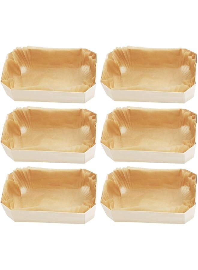 إكسفور صينية خبز ورقية، أداة صينية فرن، قالب خبز من خشب الحور، عرض قابل لإعادة التدوير للسلع المخبوزة، الخبز المحمص، الحلويات، كعكة الجبن، 6 قطع - Image 1