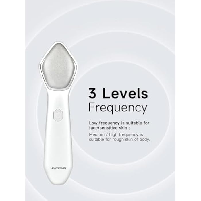 NEWDERMO Microdermabrasion Machine Pro, Large Diamond Electric Microdermabrasion Wand Tool With 3 Levels Frequency for Face Body Exfoliate Skin Care(White) - Image 4