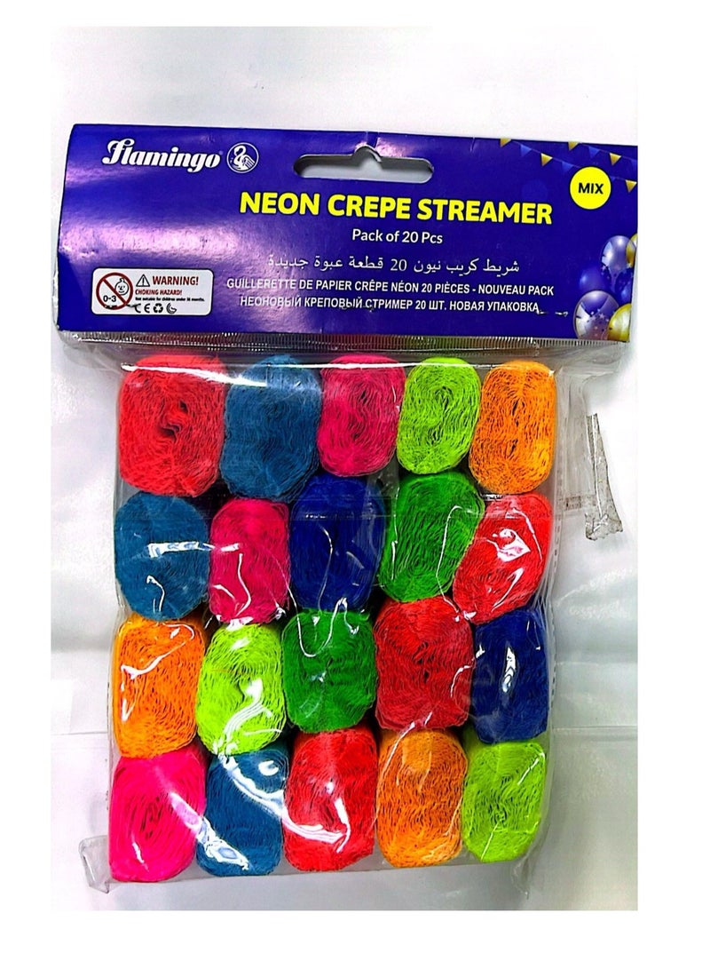 نيون كريب ستريمر متعدد الألوان، عبوة من 20 قطعة - Image 2