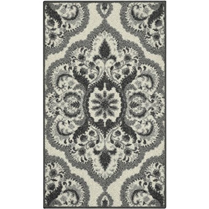 Maples Rugs Vivian Medallion Kitchen Rugs Non Skid Accent Area Carpet [Made in USA], 1'8 x 2'10, Grey