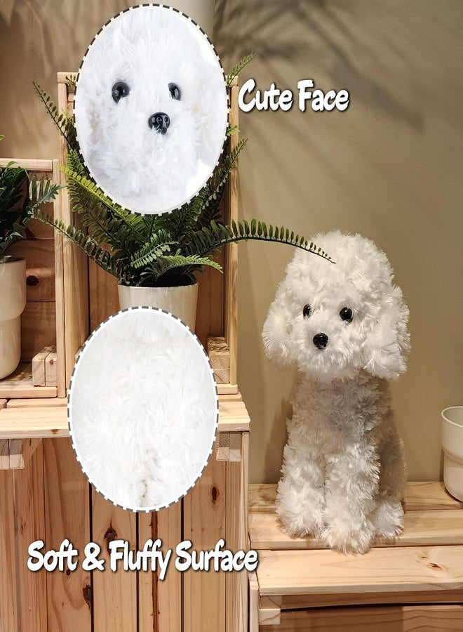 WEIGEDU White Toy Poodle Stuffed Animal - Bichon Frise/Maltese Plush Toy for Kids and Babies - Perfect Birthday & Easter Gift, 12.6" - Image 4