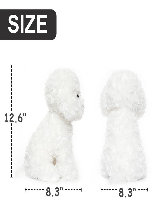 WEIGEDU White Toy Poodle Stuffed Animal - Bichon Frise/Maltese Plush Toy for Kids and Babies - Perfect Birthday & Easter Gift, 12.6" - Image 5
