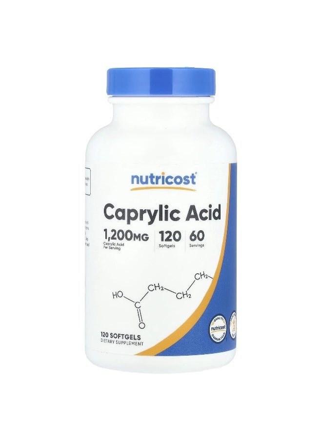 Nutricost - Nutricost, Caprylic Acid, 1,200 mg, 120 Softgels (600 mg per Softgel) - Image 1