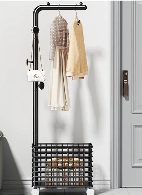 Modern Design Metal Clothes Rack and Rack with Storage Basket - Multi-Use Mobile Clothes Organizer
