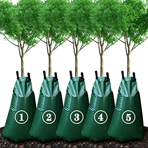 KONIGEEHRE KONIGEEHRE 20 Gallon Tree Watering Bags Reusable Heavy Duty Slow Release Water Bags for Trees Premium PVC Tree Drip Irrigation Bags 5 Pack