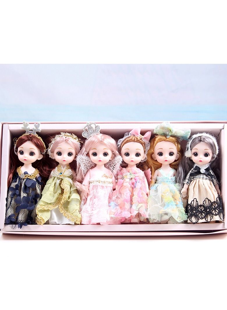 xppier 6 Pcs Mini Baby Dolls Set for Girls, Princess Fashion Doll Collection, Cute Toddler Dolls Gift Set with Dresses, Educational Pretend Play Toys for Kids Girls Birthday Gift - Image 2
