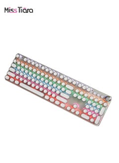 MissTiara K820WT Multimedia Mechanical Keyboard Retro Punk Button Keycap RGB Mechanical Keyboard Computer Game Wired Keyboard  - Image 1