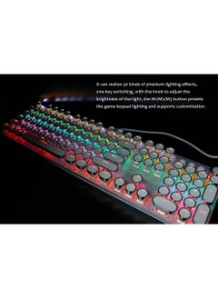 MissTiara K820WT Multimedia Mechanical Keyboard Retro Punk Button Keycap RGB Mechanical Keyboard Computer Game Wired Keyboard  - Image 5