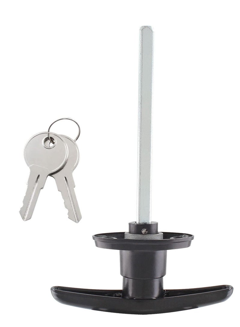 Generic Truck Cap Locking T-Handles 1 Pack Camper Topper Locks with Keys, Canopy Replacement Locks Blind Mount Locks for RV Caravan Motorhomes Black - Image 1