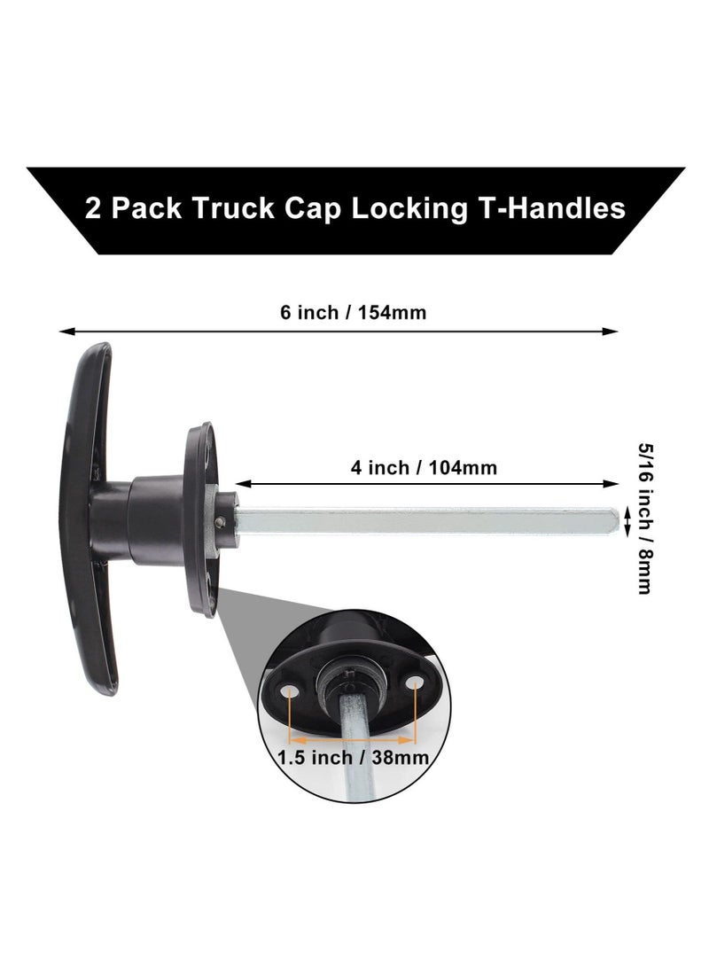 Generic Truck Cap Locking T-Handles 1 Pack Camper Topper Locks with Keys, Canopy Replacement Locks Blind Mount Locks for RV Caravan Motorhomes Black - Image 3