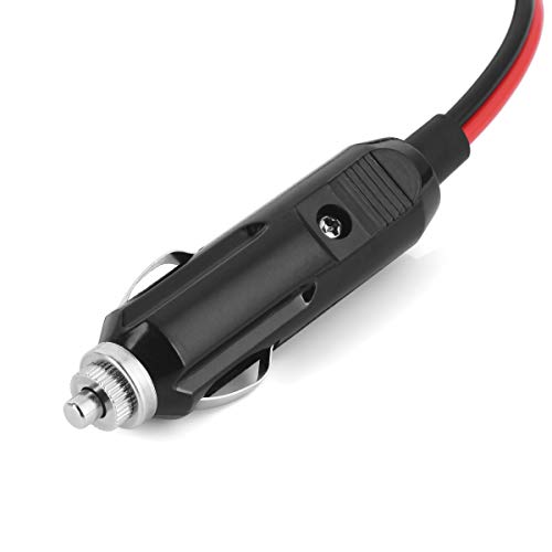Jtron Cigarette Lighter Plug Extension Cable, Male Plug Socket Cord with Small Alligator Clip 15AWG Copper Wire Core Max 15A 12V/24V Support High-Power (32.8FT) - Image 3