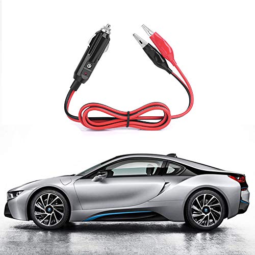 Jtron Cigarette Lighter Plug Extension Cable, Male Plug Socket Cord with Small Alligator Clip 15AWG Copper Wire Core Max 15A 12V/24V Support High-Power (32.8FT) - Image 2