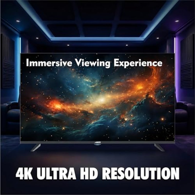 تلفزيون ذكي 43 بوصة بدقة 4K الترا اتش دي للترفيه المنزلي، غلاف بلاستيكي، لون أسود، نظام تشغيل اندرويد 14 مع رسيفر DVB-T2/S2 مدمج - Image 5