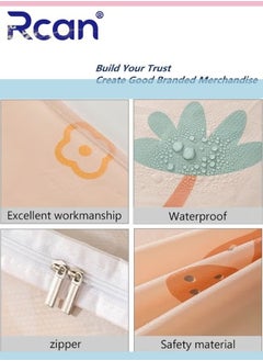 Rcan Thick Fabric Washing Machine Cover Waterproof Dustproof Sunscreen Durable Washer Cover with Smooth Zipper and Velcro for Laundry Kitchen Home  - Image 5