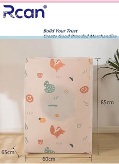 Rcan Thick Fabric Washing Machine Cover Waterproof Dustproof Sunscreen Durable Washer Cover with Smooth Zipper and Velcro for Laundry Kitchen Home  - Image 4