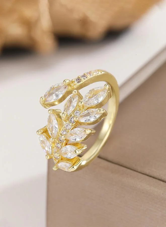 Take Two  Gold Tone Embellished Ring for Women | Best Price UAE