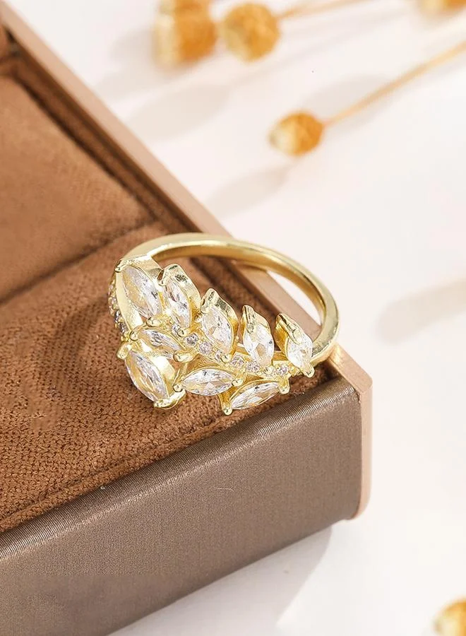 Take Two  Gold Tone Embellished Ring for Women | Best Price UAE