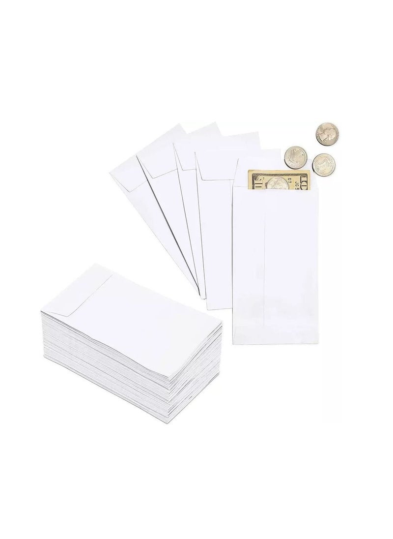 MARKQ White Coin Envelopes 6 x 4 inches Kraft Self Adhesive Seed Envelopes for Small Items Parts Wages Notes Beads Garden Office 50 Pack  - Image 1