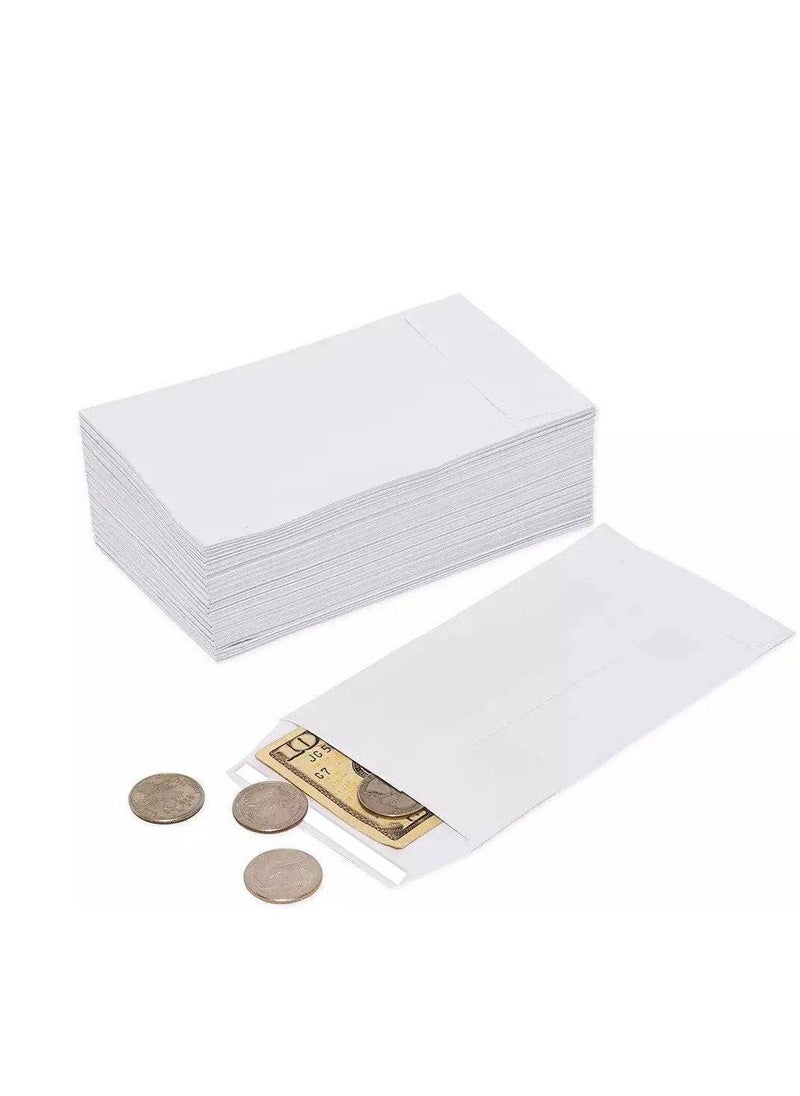 MARKQ White Coin Envelopes 6 x 4 inches Kraft Self Adhesive Seed Envelopes for Small Items Parts Wages Notes Beads Garden Office 50 Pack  - Image 5