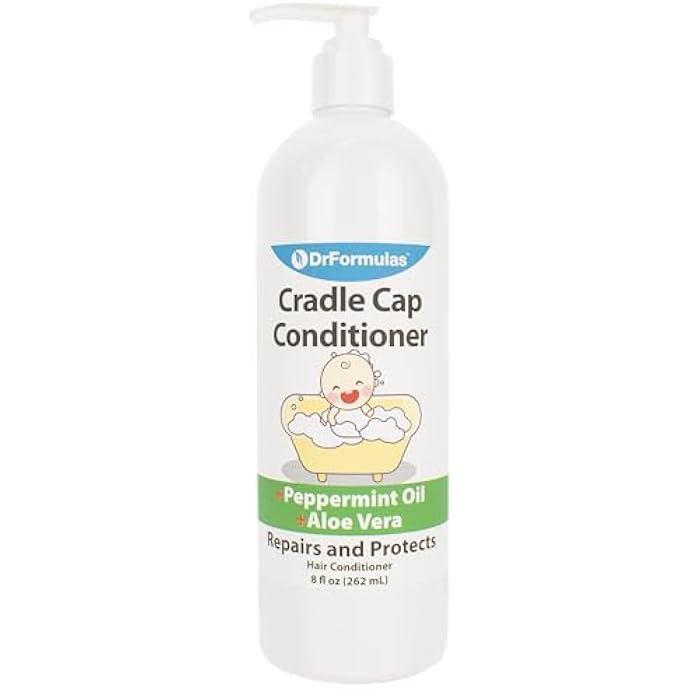 DrFormulas Cradle Cap Treatment Shampoo + Conditioner Set with Avocado and Peppermint Oil for Babies, Kids, and Infants - Image 4