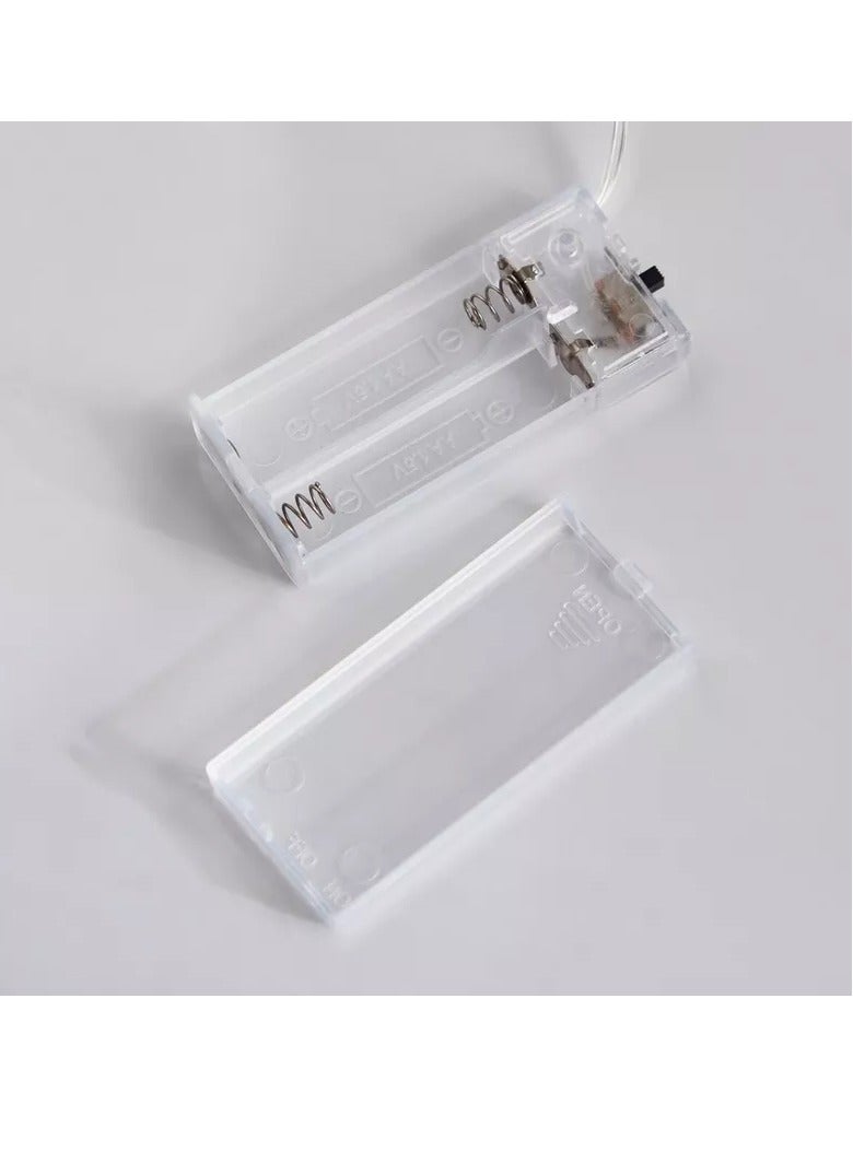 هوم بوكس سلسلة مصابيح LED 2AA من Infinity مكونة من 10 قطع مع غطاء من الخيزران والرتان بطول 135 سم - Image 4