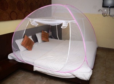ANS Mosquito Net for Single Bed Pink Foldable Twist Pattern for Babies and Adult - Image 2