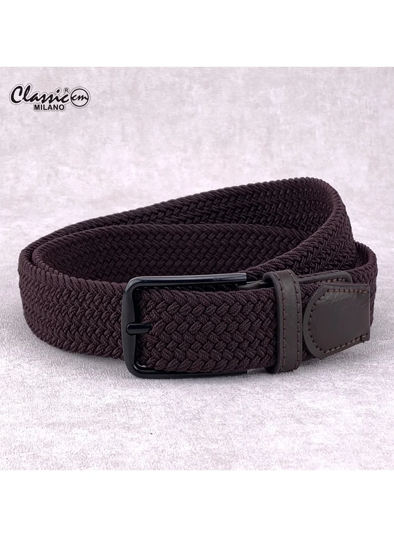 Classic Milano Braided Cotton Elastic Stretch Belt for Men & Women, Woven Canvas Web Belt with Gift Box, Adjustable Men's Belt | Full Length: 110CM (Free Size - Fits up to the waist of 40 Inches / 100 CM)
