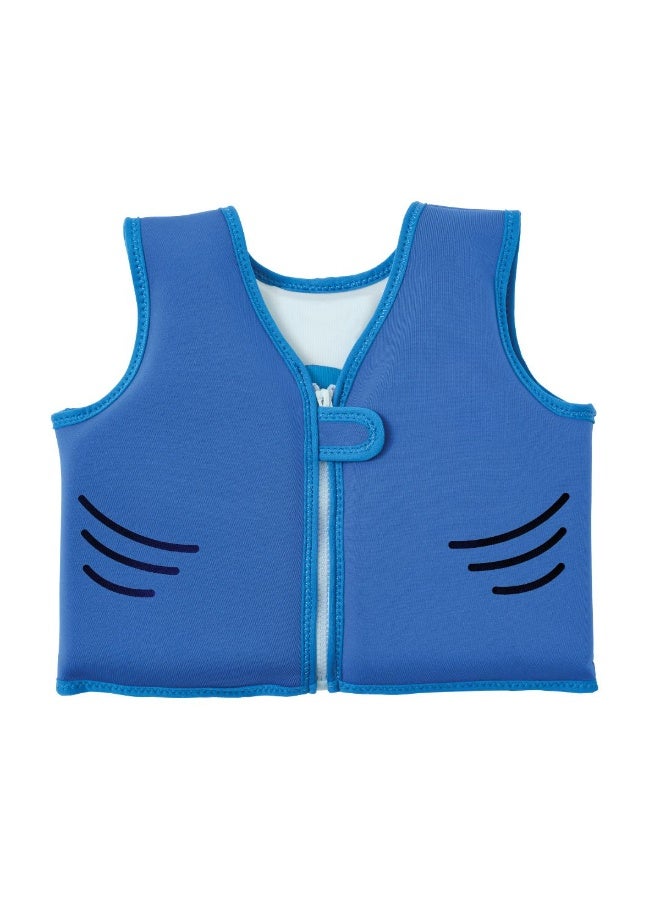 Trishi Coconut Grove Kids Float Vest Swim Jacket – Adjustable Buoyancy Vest for Children, Lightweight Swimming Aid for Pool & Beach, Safety Swim Vest (FINN THE SHARK) - Image 1