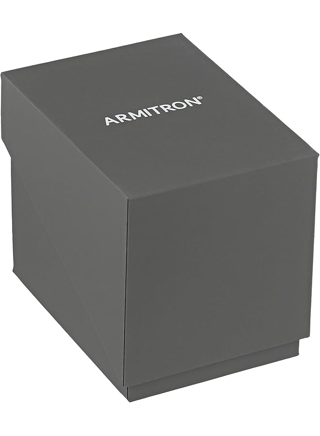 Armitron Men Easy To Read Day Date Function Gold Tone And Black Leather Strap Watch 20 5355Bkgpbk - Image 3