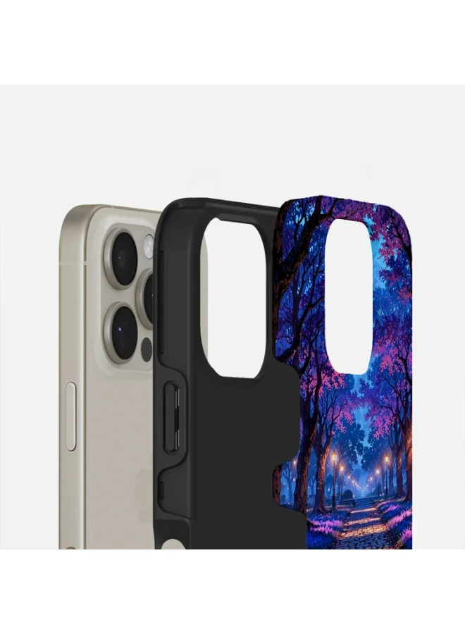 Mobcos Mobcos iPhone 16 Pro Purple Night Premium Case Compatible with Hybrid Dual-Layer Hard Shell + Silicone Protection - Scratch-Resistant Shockproof Mobile Cover