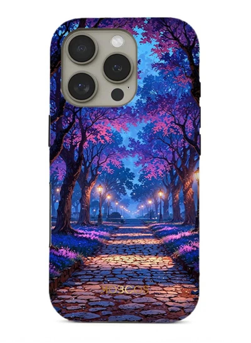 Mobcos Mobcos iPhone 16 Pro Purple Night Premium Case Compatible with Hybrid Dual-Layer Hard Shell + Silicone Protection - Scratch-Resistant Shockproof Mobile Cover