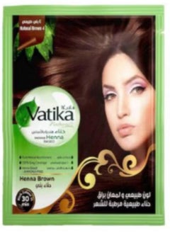 VATIKA Natural brown henna, bright shine, and moisturizes the hair, 6 sachets.  - Image 2