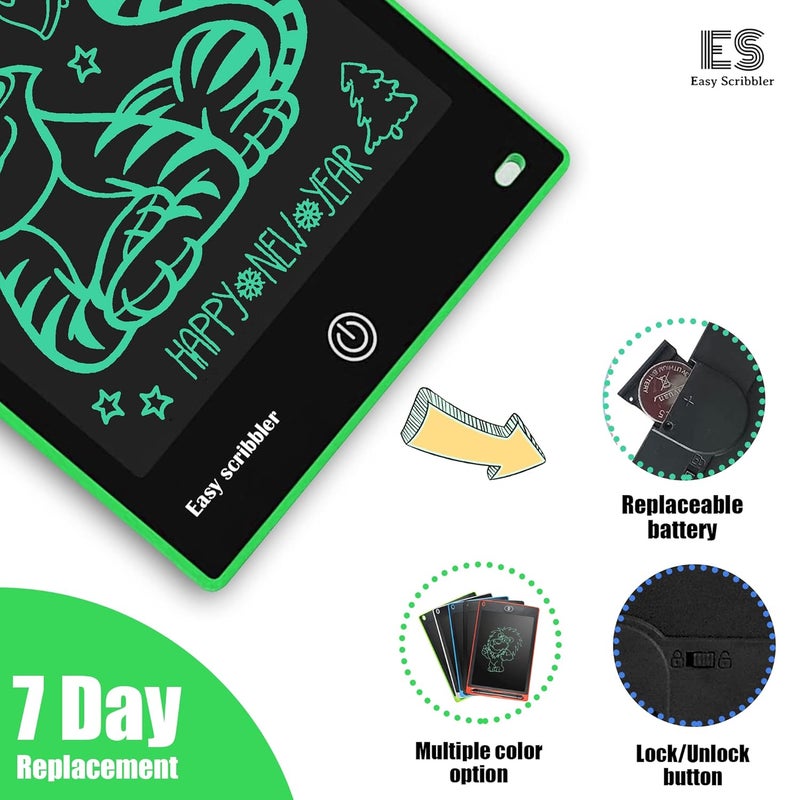 Easy scribbler 12-inch in Color Green | Writing, Reusable, Portable Pad with Colorful Letters | Graphic Tablet | Scribbling Pad | Birthday Gift for Kids| Drawing | Stylus Pen - Image 4