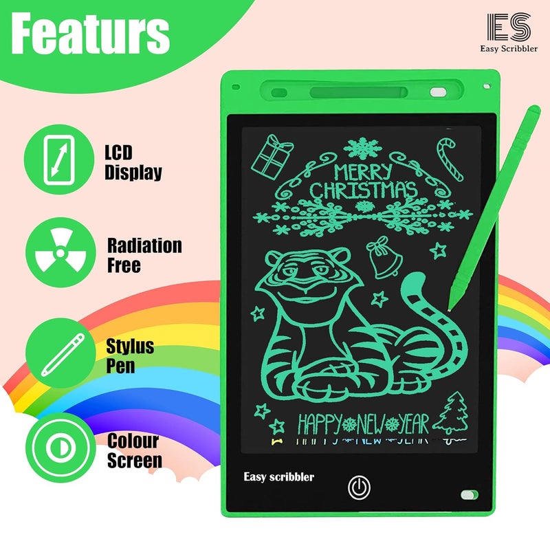 Easy scribbler 12-inch in Color Green | Writing, Reusable, Portable Pad with Colorful Letters | Graphic Tablet | Scribbling Pad | Birthday Gift for Kids| Drawing | Stylus Pen - Image 2
