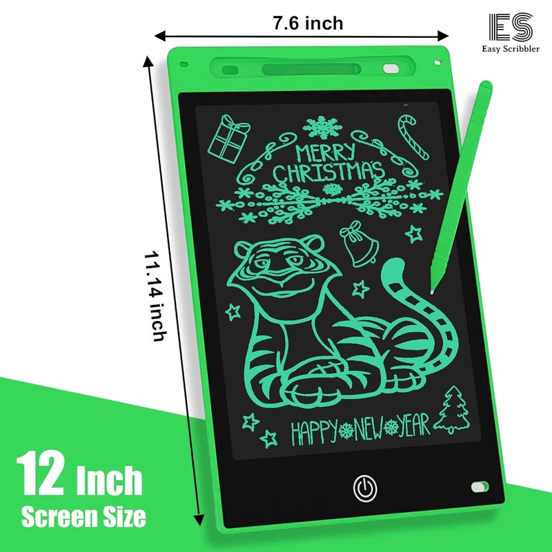 Easy scribbler 12-inch in Color Green | Writing, Reusable, Portable Pad with Colorful Letters | Graphic Tablet | Scribbling Pad | Birthday Gift for Kids| Drawing | Stylus Pen - Image 3