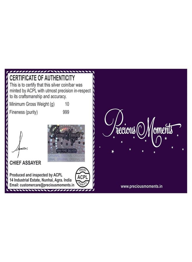 ACPL Precious Moments BIS Hallmarked Silver Coin 50th Jubilee Anniversary Design 999 Pure.available in 10,20,50,100 gram. - Image 4