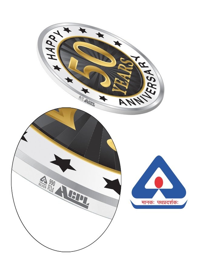 ACPL Precious Moments BIS Hallmarked Silver Coin 50th Jubilee Anniversary Design 999 Pure.available in 10,20,50,100 gram. - Image 5