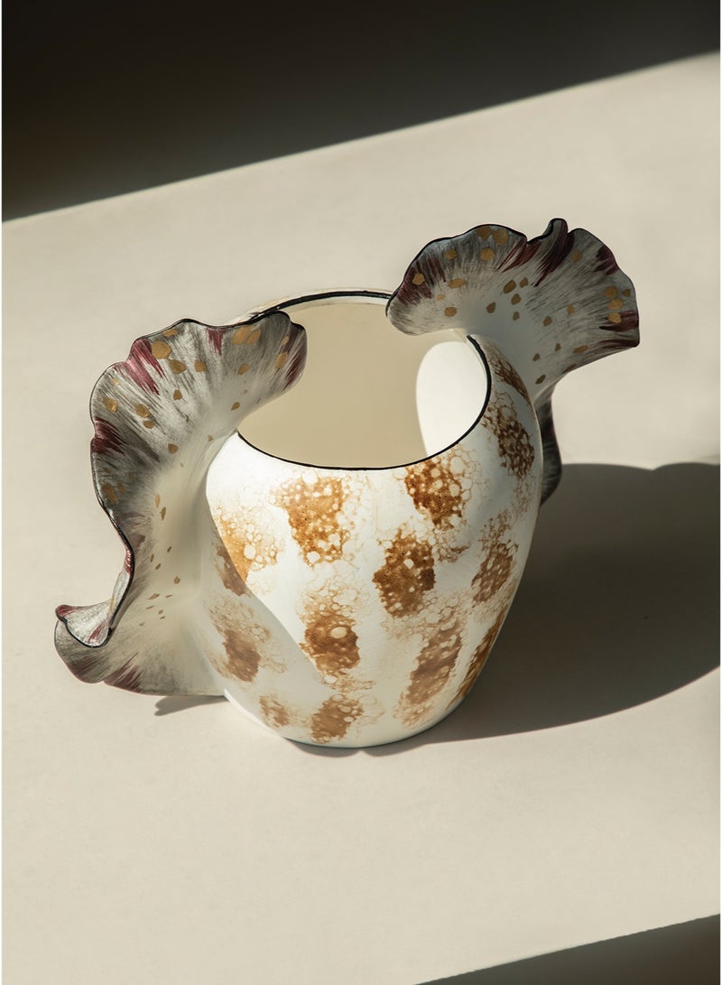 مايسون ايديو مزهرية ماريبوز | مزهرية خزفية متوسطة مرسومة يدويًا بلون ألباستر روز | لمسة عصرية لديكور المنزل | هدية أنيقة لاستقبال المنزل الجديد - Image 2