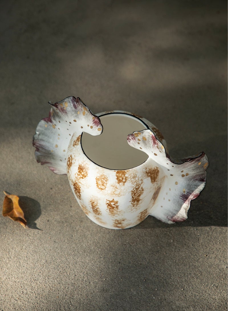 مايسون ايديو مزهرية ماريبوز | مزهرية خزفية متوسطة مرسومة يدويًا بلون ألباستر روز | لمسة عصرية لديكور المنزل | هدية أنيقة لاستقبال المنزل الجديد - Image 5