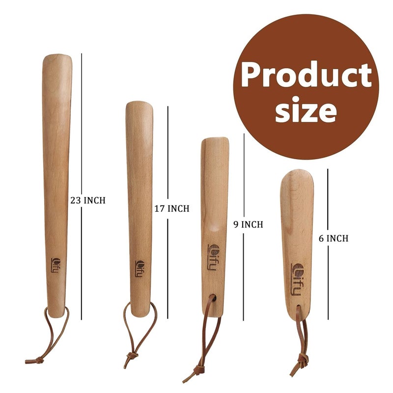 Lify مِلقَط حذاء بمقبض طويل، مِلقَط حذاء قابل للسحب، مِلقَط حذاء خشبي صغير ومِلقَط حذاء من الألمنيوم بحجم قابل للتعديل للرجال والنساء والأطفال وكبار السن - Image 2