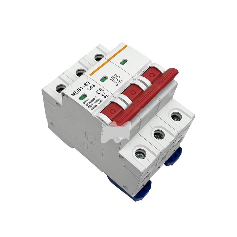 63A 3 Pole Wind Turbine Surge Protector 400V AC 3 Phase Circuit Breaker Overload Switch - Image 1